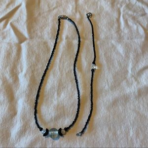 Black and clear beaded necklace